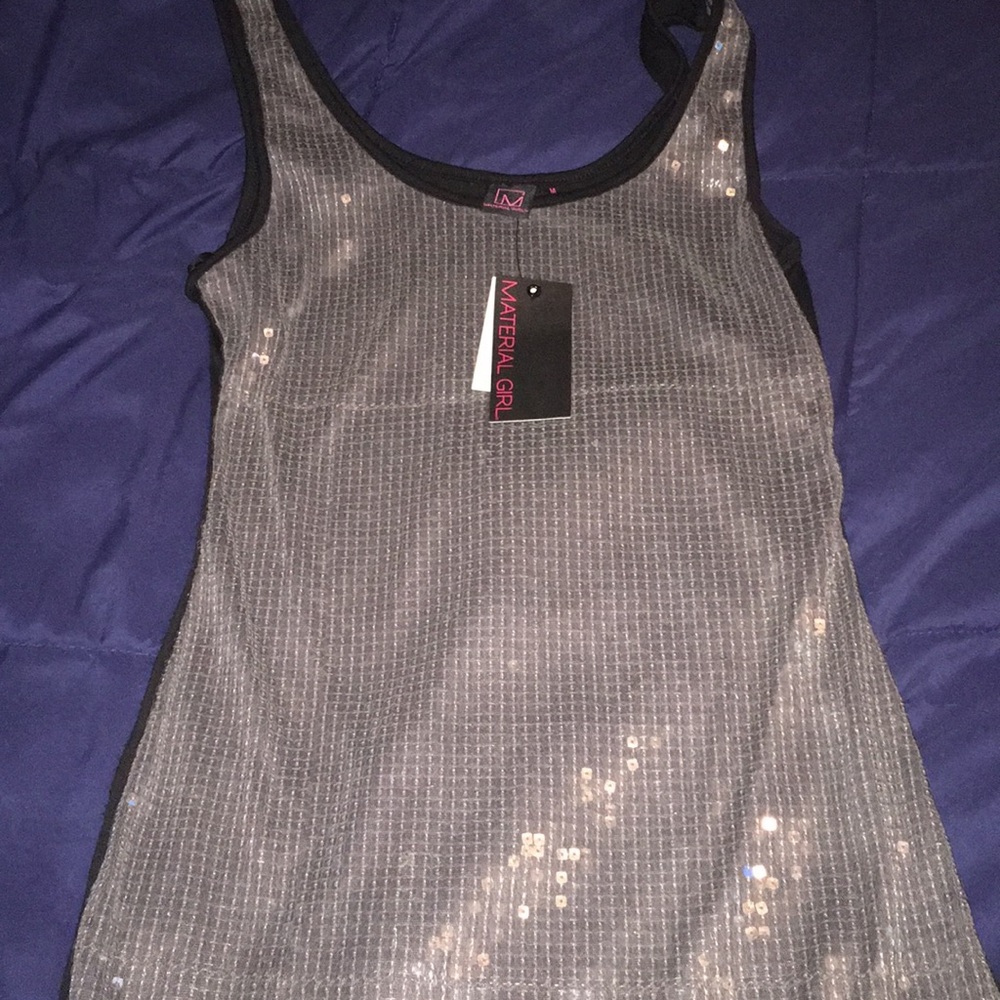 Black and silver sequence party dress